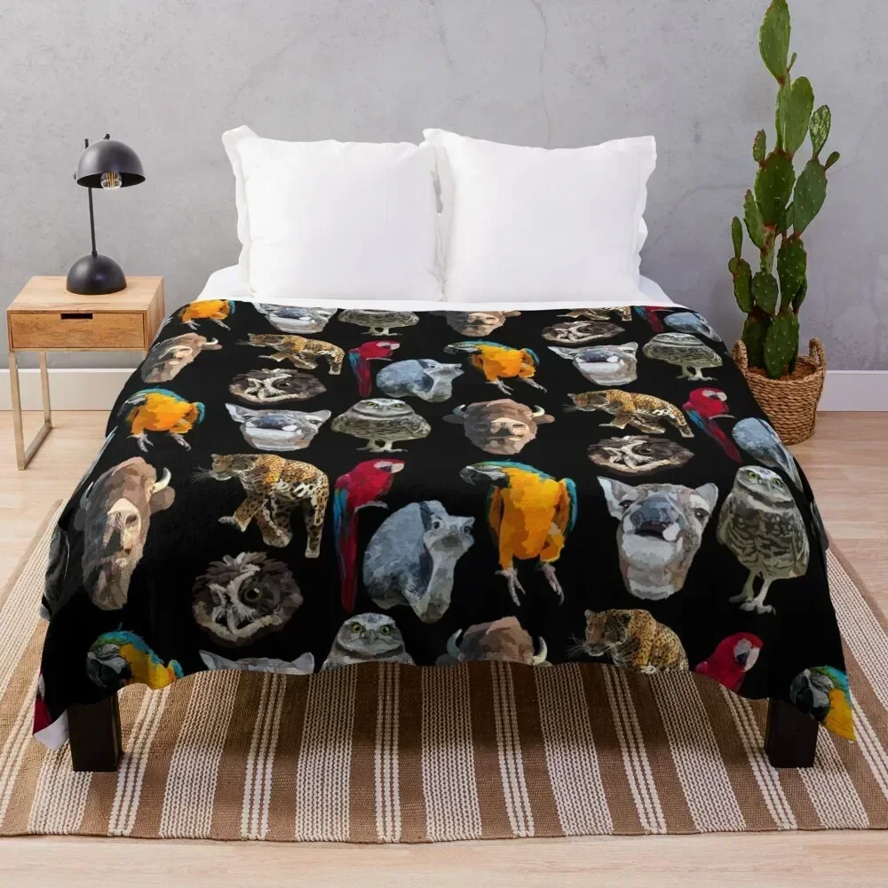 

Mixed Species Throw Blanket Wrinkle Resistant Lightweight Blanket