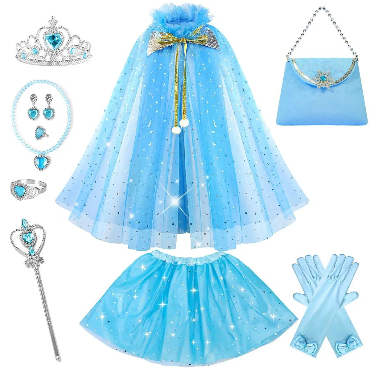 Girls Halloween Carnival Birthday Party Dress Up Outfit,Kids Mermaid Sequin Cape Cloak Princess Cosplay Costume,party outfit