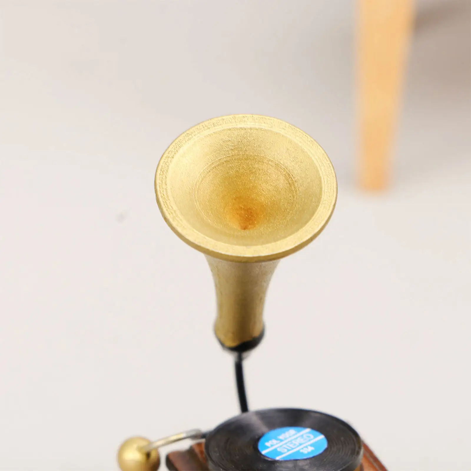 

Handcrafted Mini Wooden Retro Phonograph Decorative Piece for Mini House Interiors Stylish Vintage Phonograph Miniature