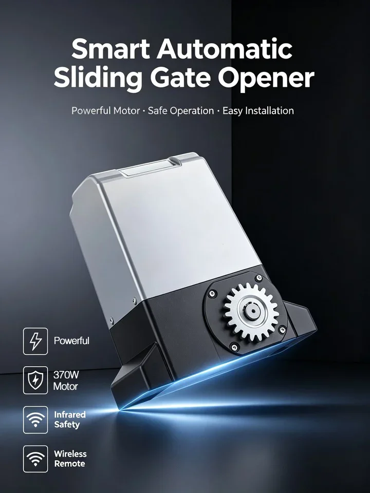 370W Sliding Gate Opener 800kg Capacity | Bluetooth & WiFi Control Smartphone Cont Heavy-Duty Motorrol