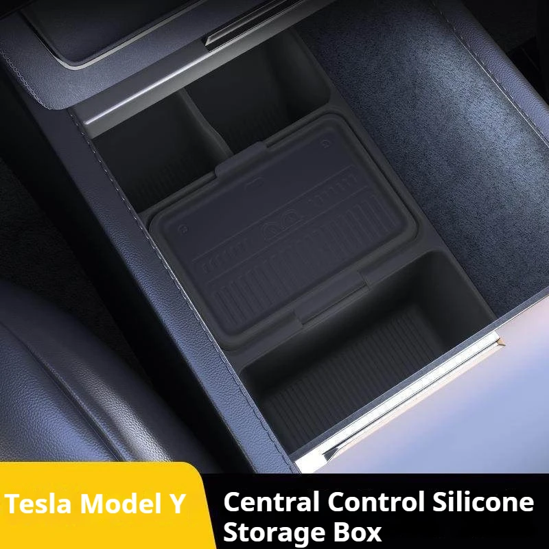For Tesla model3/Y central control storage box updated version Y3 car armrest box front and rear storage and hiding