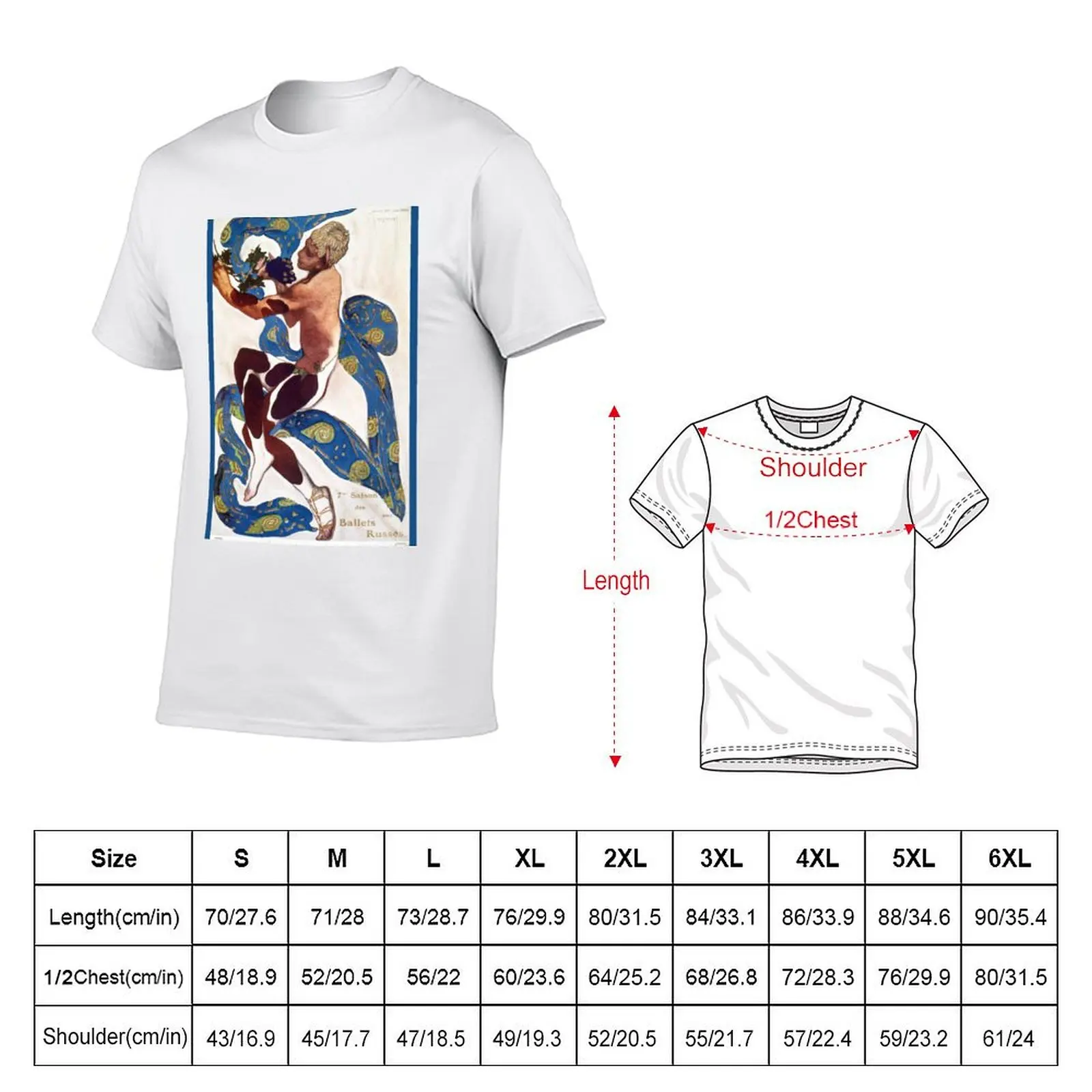 Leon Bakst. Watercolor for Nijinski's Ballet L'aprés-midi d'un Faune T-Shirt cotton t shirt man anime