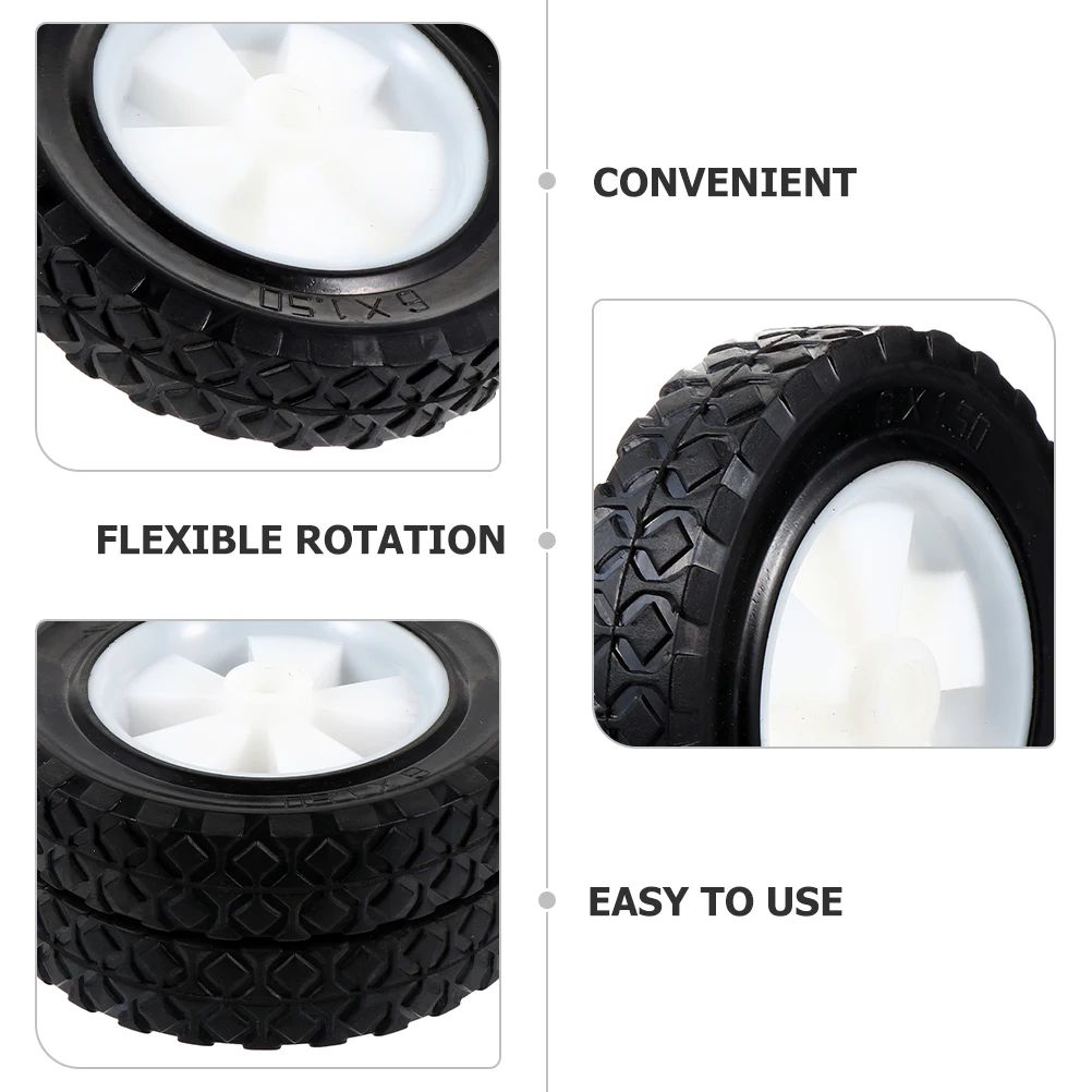 

2pcs 5 Inch Pattern Solid Rubber Casters Mute Lawn Mower Replacement Wheels Outdoor Garden Tools Parts for Trimmer