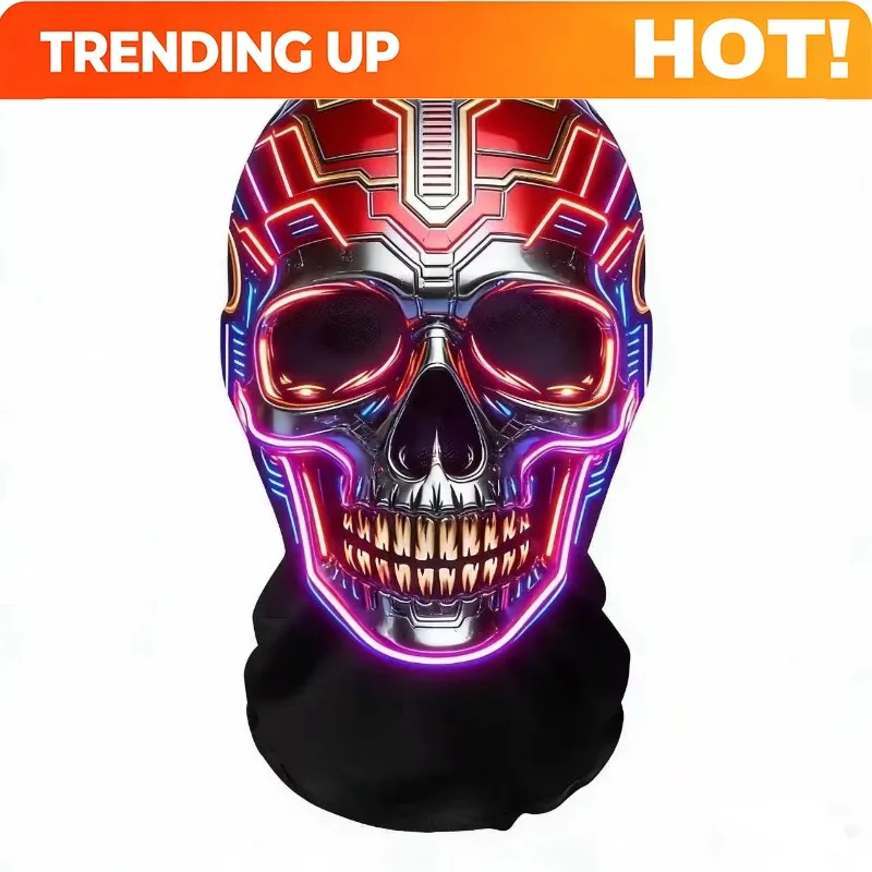 Customization Mechanical Skull 3D Printed Full Face Headgear, Suitable For Halloween, EDM Themed Parties, Carnival, Cosplay