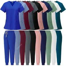 Uniforme médico Slim Fit para mulheres, Conjuntos de esfrega, Acessórios de enfermagem, Vestidos de cirurgia hospitalar, Clínica odontológica