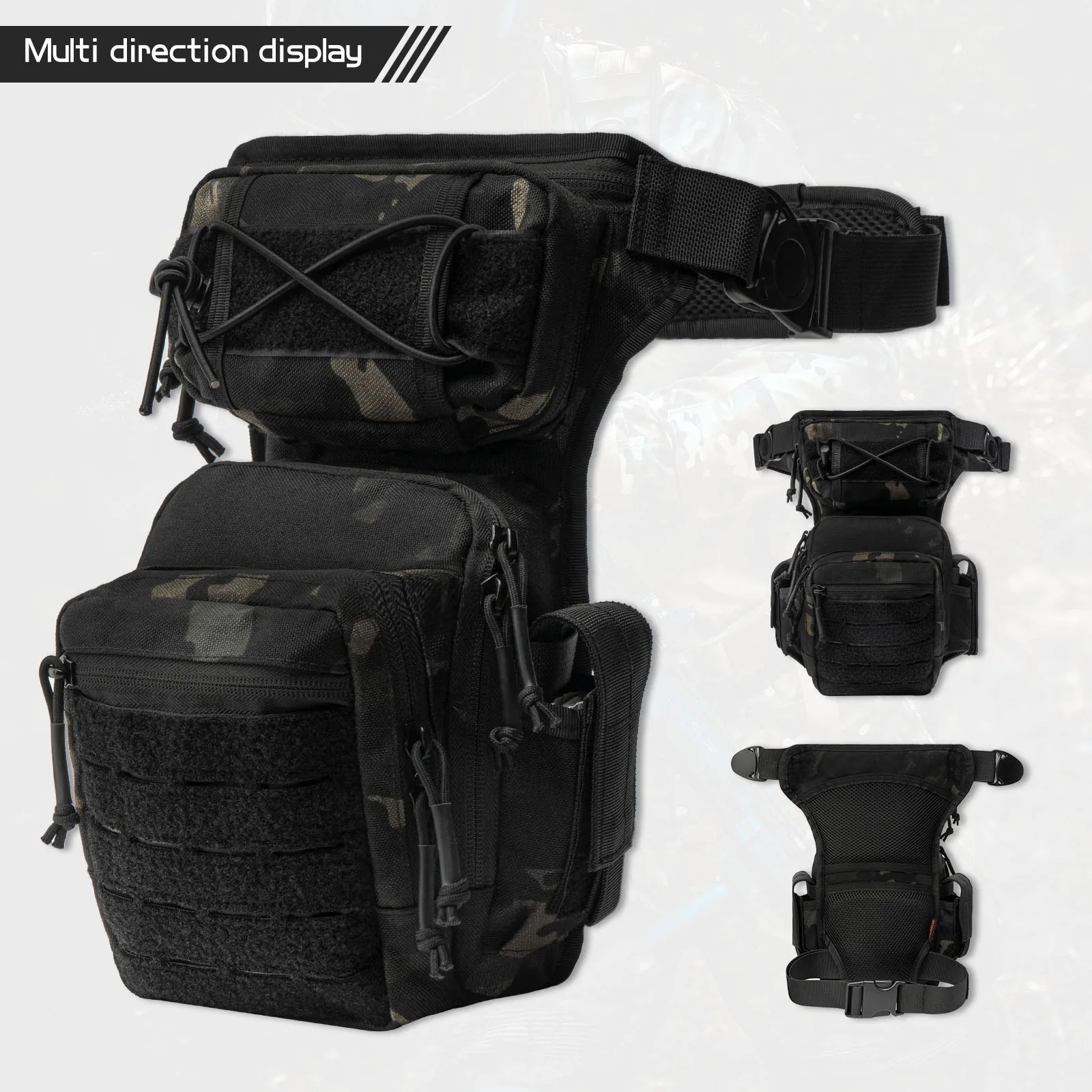 Highly Durable 1000D Nylon Laser Cut Waist Pack for Outdoor Sports Like Cycling and Motorcycling 힙색 Waist Bag Men Belt Bags Sac