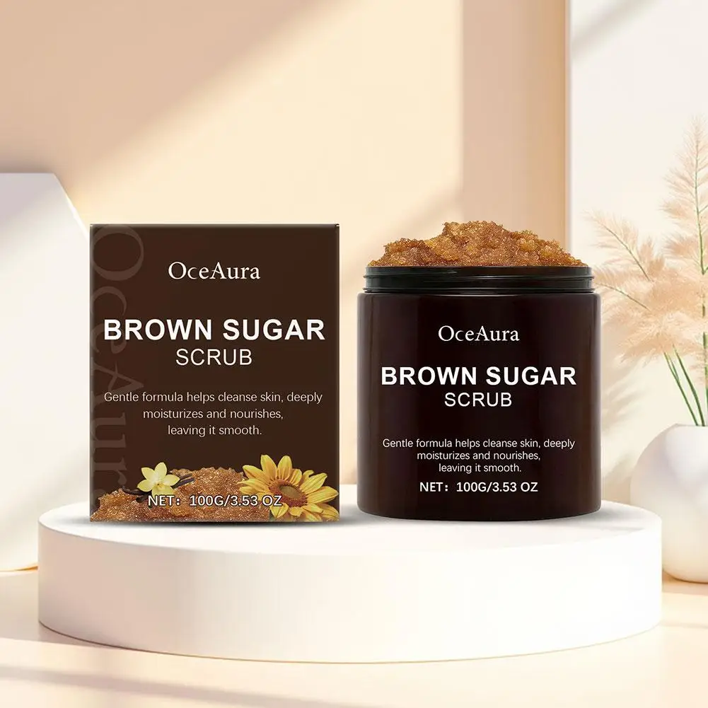 

100 г скраб для тела с коричневым сахаром, гель для душа, нежное отшелушивание, увлажнение, осветление, эфирные масла, питает, гладкие и очищают поры