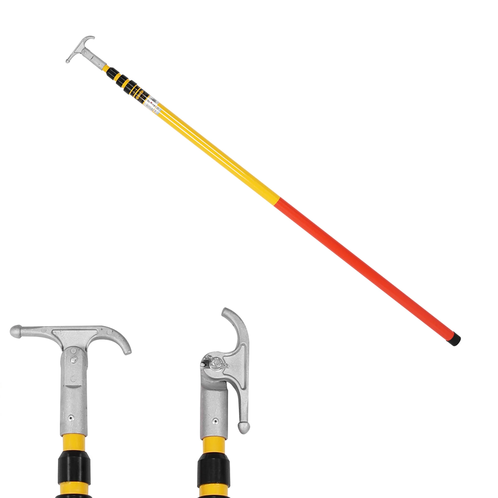 220KV 6m 4단 텔레스코픽 절연 작업봉 다각도 조절 가능한 훅헤드 고전압 텔레스코픽 핫스틱