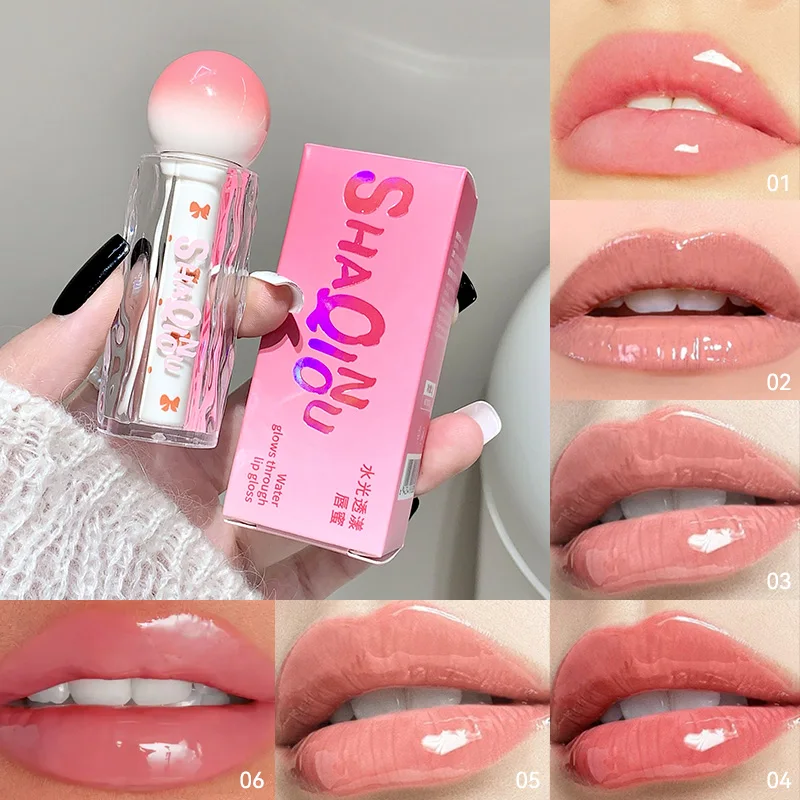 ملمع شفاه شفاف لامع من شاكينيو - مرطب، لمسة نهائية غير لامعة، لون وردي، ممتلئ ومضيئة