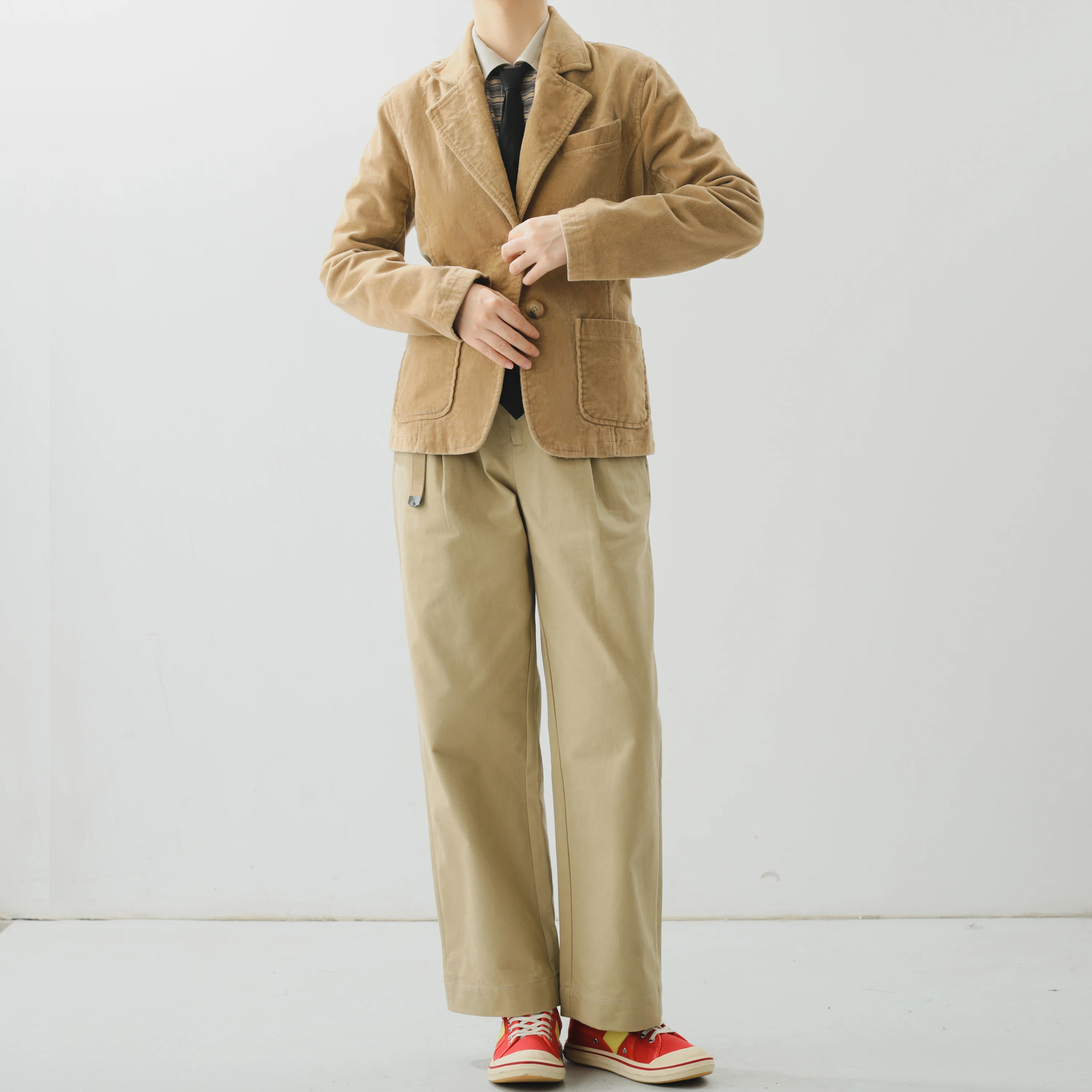 

Retro Workwear Suit Jaet for Women by COUDRE Cotton Blend Long Sve Button Closure Slim Fit Sle Ladies Faion