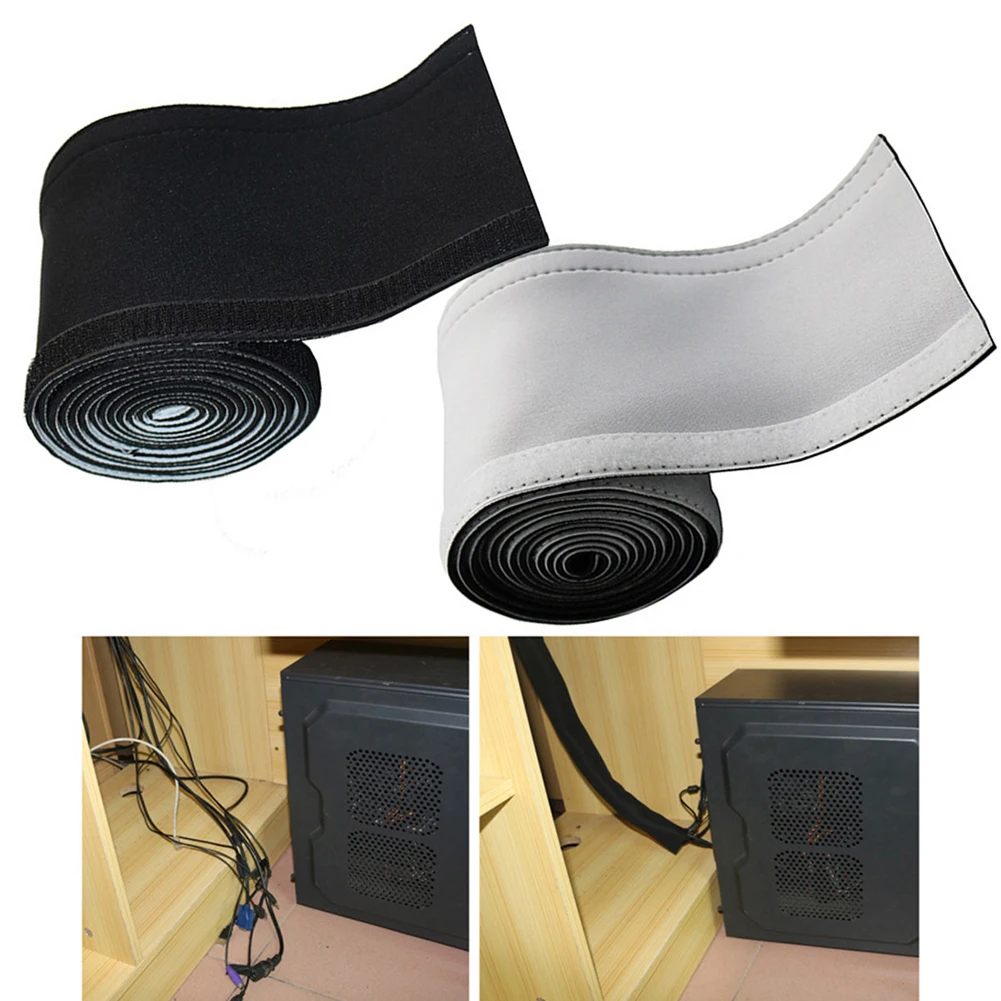 

1pcs Cable Management Sleeve Flexible Neoprene Wrap Wire Cord Hider Cover Organizer 50cm*13.5cm 100cm*13.5cm 150cm*13.5cm