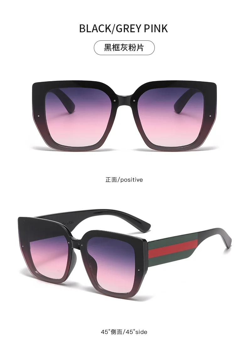 Große Rahmen Frauen Sonnenbrille Kunststoff Polygonale Marke Stil Quadratische Funktion Vintage Retro Sonnenbrille Männer Übergroße Brillen UV400 – Detail 10