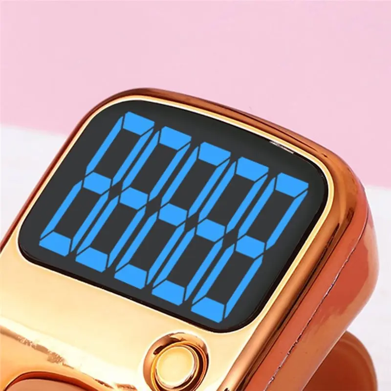 ABKY-Digital Counter Rechargeable LED Screen Timer Clickers With Silicone Finger Strap And ABS Housing
