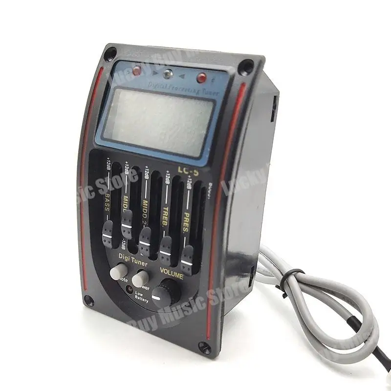 LC-5/4 5-Band Akoestische Gitaar Voorversterker EQ Equalizer Pickup Tuner Systeem met Micro Telefoon Pickup voor Akoestische Gitaar