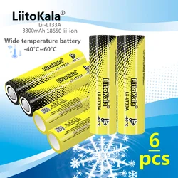 6PCS LiitoKala Lii-LT33A 18650 3300mah 3.7V Rechargeable Battery for -40° Low-temperature battery