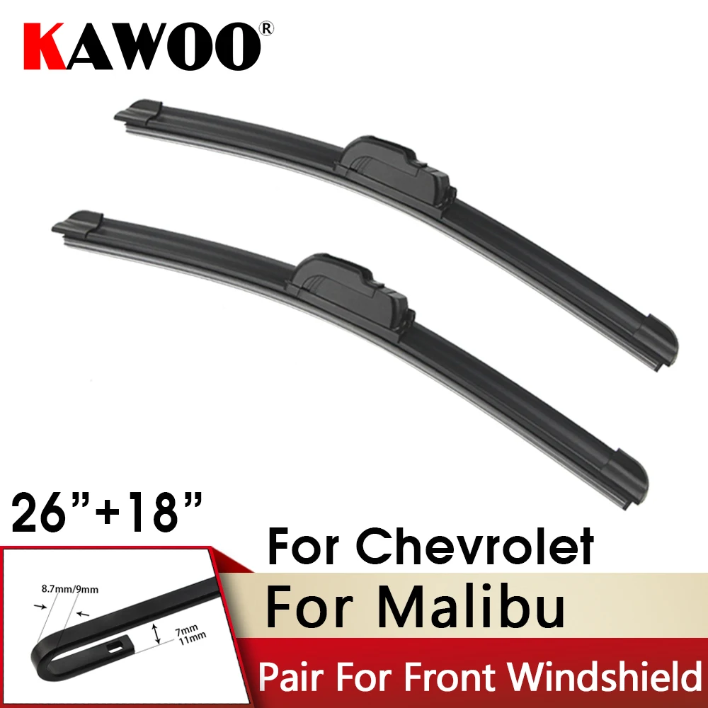 

KAWOO Car Wiper Front Wiper Blade 26"+18" For Chevrolet Malibu 2016-2024 Fit U Hook Arm Windscreen Wipers Auto Accessories