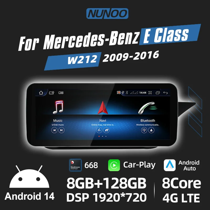 Android Auto Radio Carplay For Mercedes Benz E Class W212 2009-2016 GPS Multimedia Central Intelligent System Screen Navi