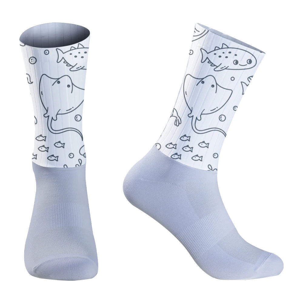 Chaussettes de sport coordonnantes en silicone pour équipe professionnelle, accessoire de cyclisme pour l'été, nouveauté 2024
