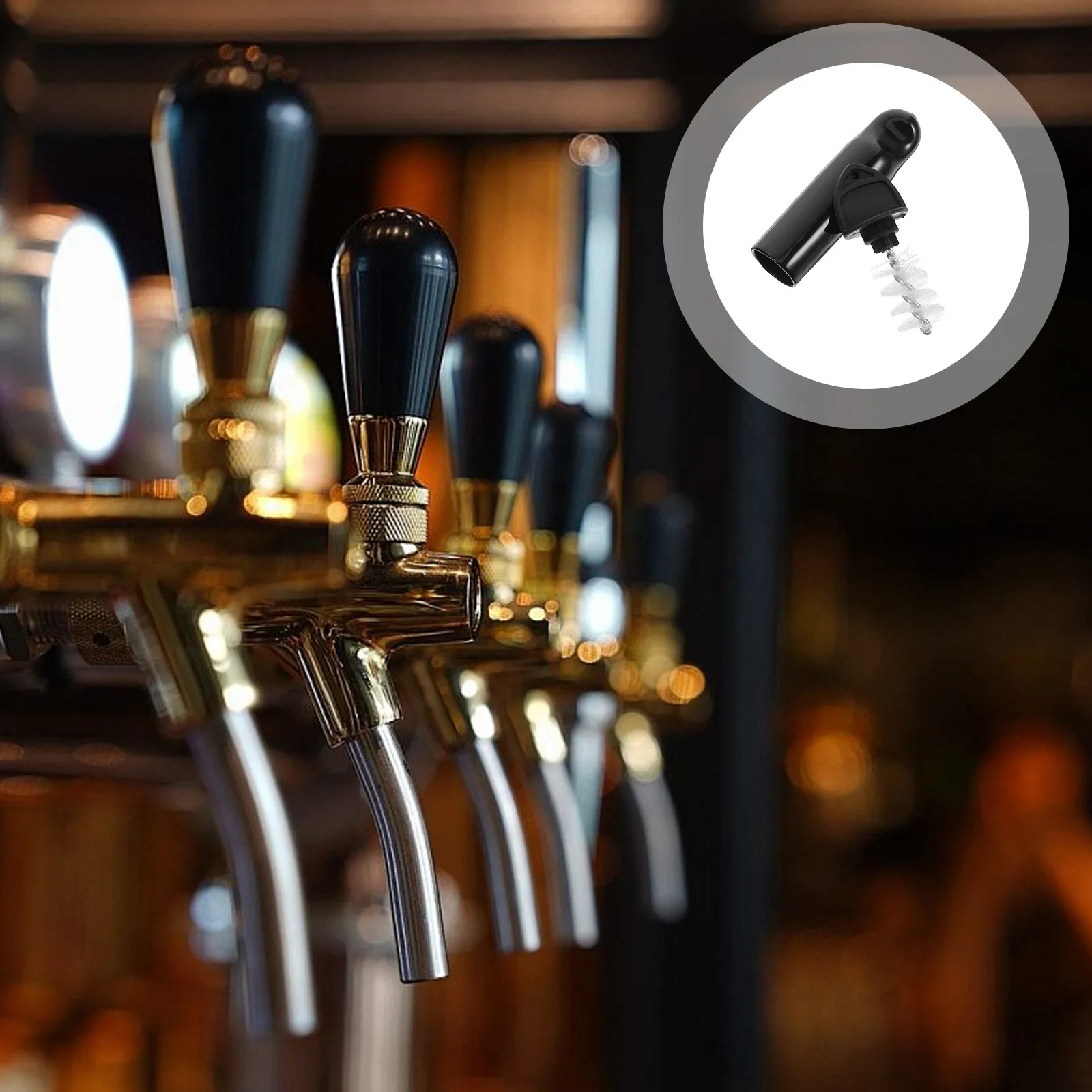 1Set Beer Faucet Cap Brush Draft Tap Cleaning Plug Covers Beer Tap Brush Set for Keg Faucet Maintenance Plug Taps