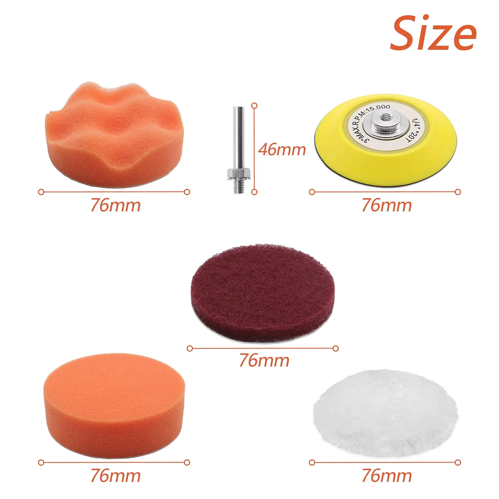 VIBRATITE 35 Pcs 80 mm Polishing Sponge Car Set Polishing Sponges Pads Polishing Attachment Cordless Screwdriver Car Polishing