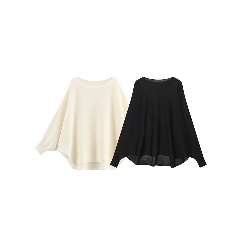 

Осенняя новая женская модная универсальная однотонная трикотажная рубашка с длинными рукавами и плоской иглой