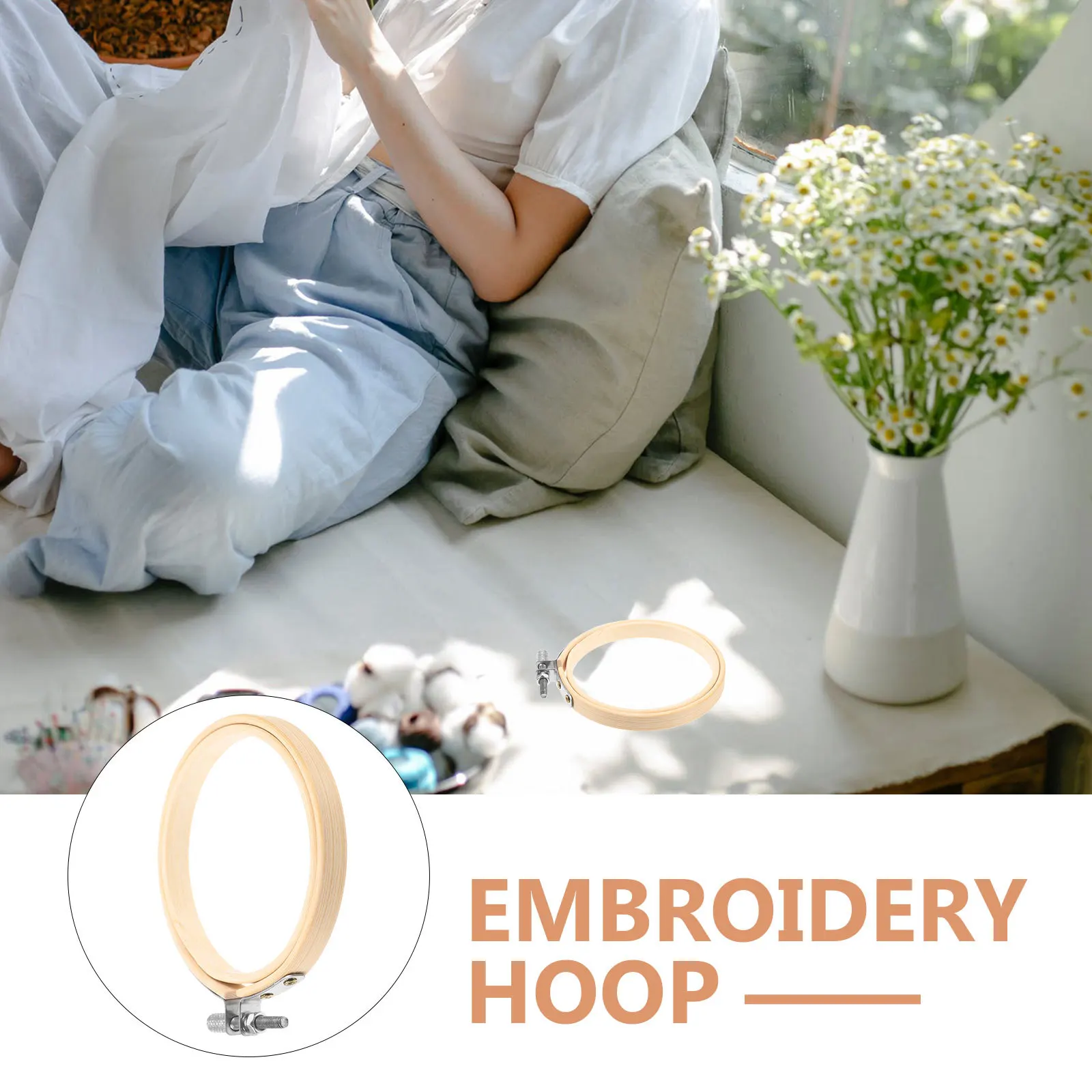 

1pc 8Cm Bamboo Kit Circle Frame For Cross Stitch Sewing Diy Embroidery Circle Diy Embroidery Ring Craft Wall Decoration Gift