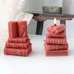3D 책 실리콘 양초 금형 DIY 문학 스타일 석고 에폭시 수지 주조 금형 책 프레임 시멘트 석고 홈 장식