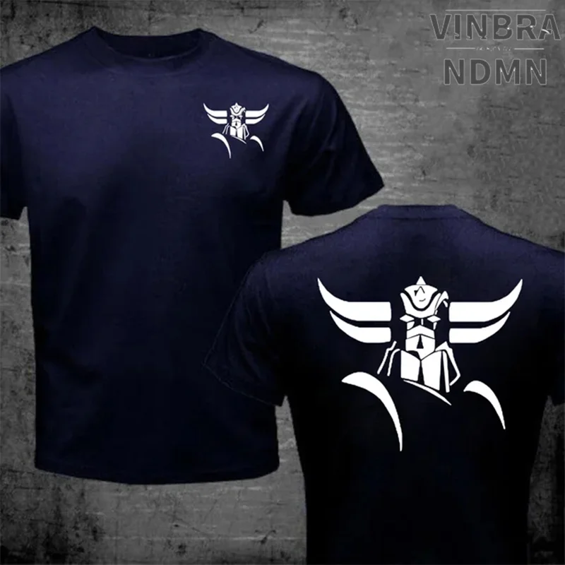 Front Back Print Goldorak Grendizer Mazinger Z T-Shirt Japanese Cartoon Design Summer Men\'s Tees Tops Short Sleeve Cotton Tshirt