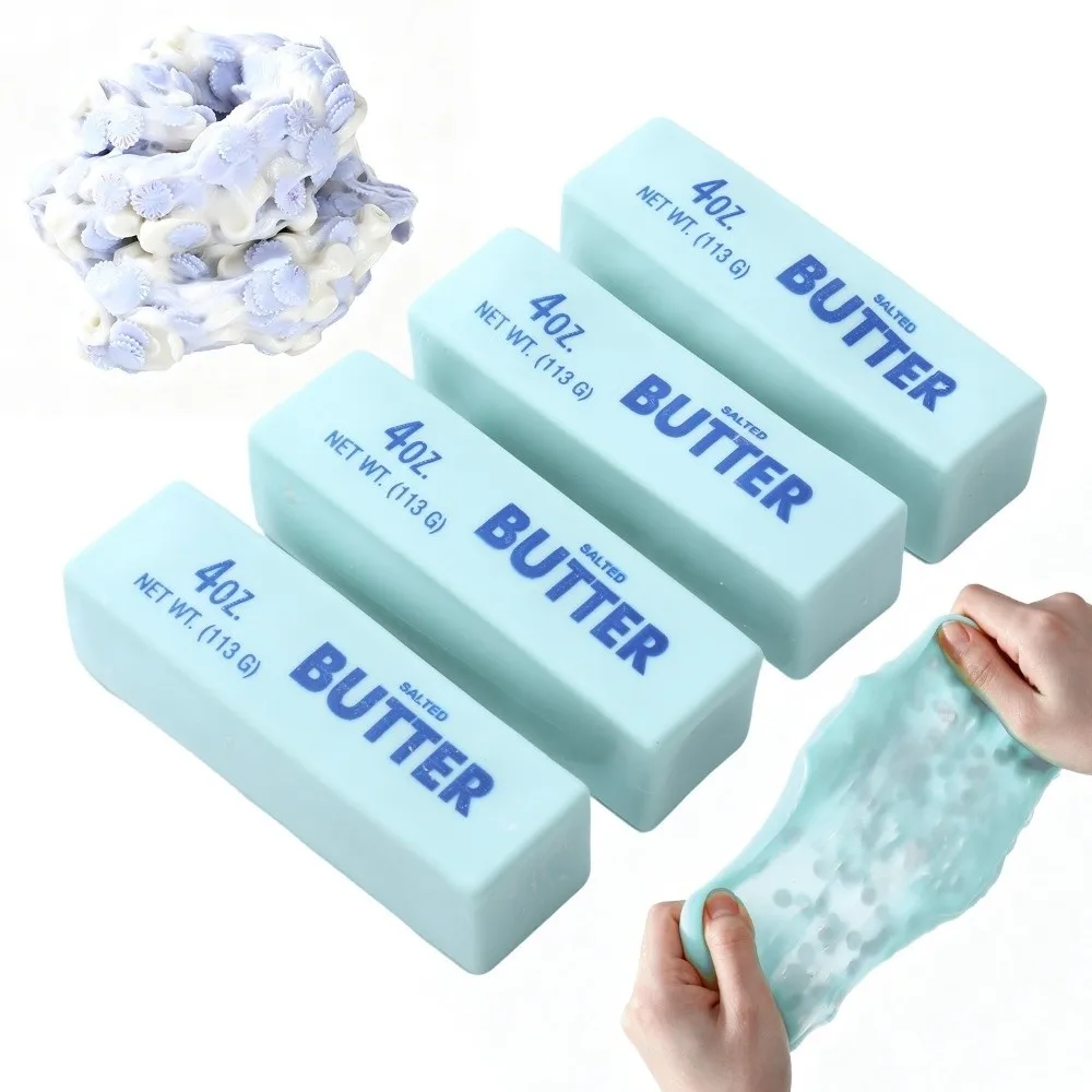 Round Blocks Filled Butter Stick Fidget Toy Crunchy Buliding Block Butter Stick Squishy Toy Non Rebound Shapeable