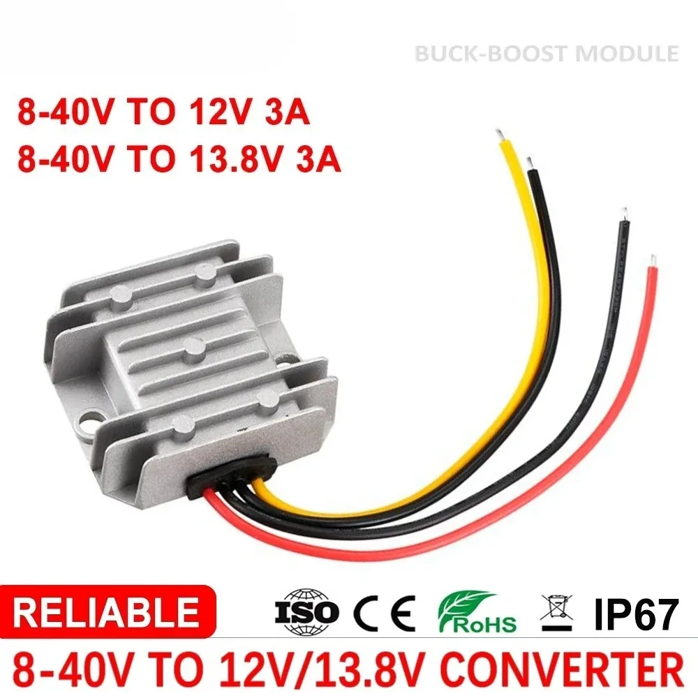 8-39Vto12V13.8V Power Supply Boost Buck Converter Voltage Stabilizer Regulator for Car RVs