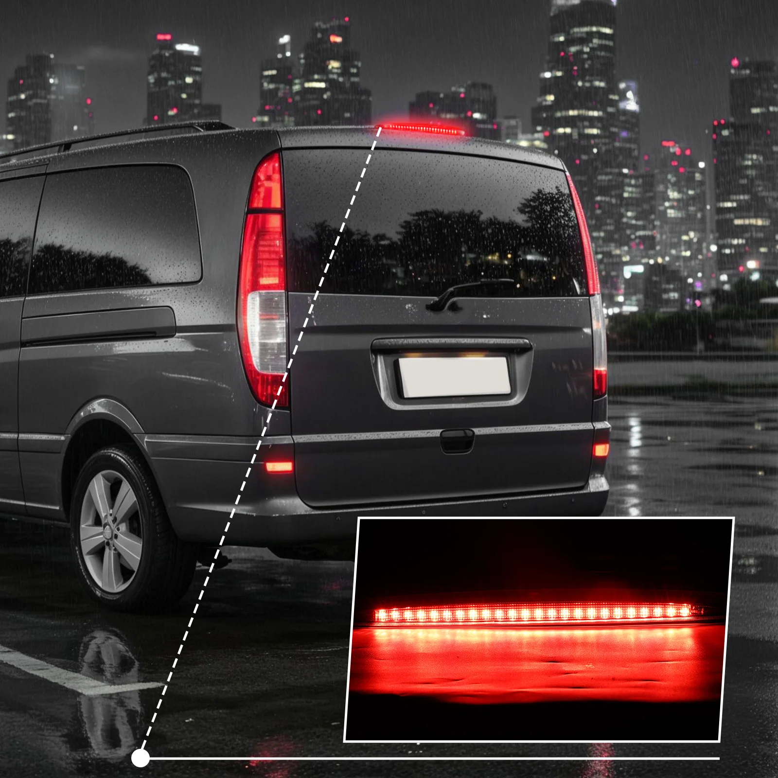 

3RD Third Red LED High Level Rear Brake Stop Light for Mercedes V Class Vito Viano W639 A6398200056 6398200056