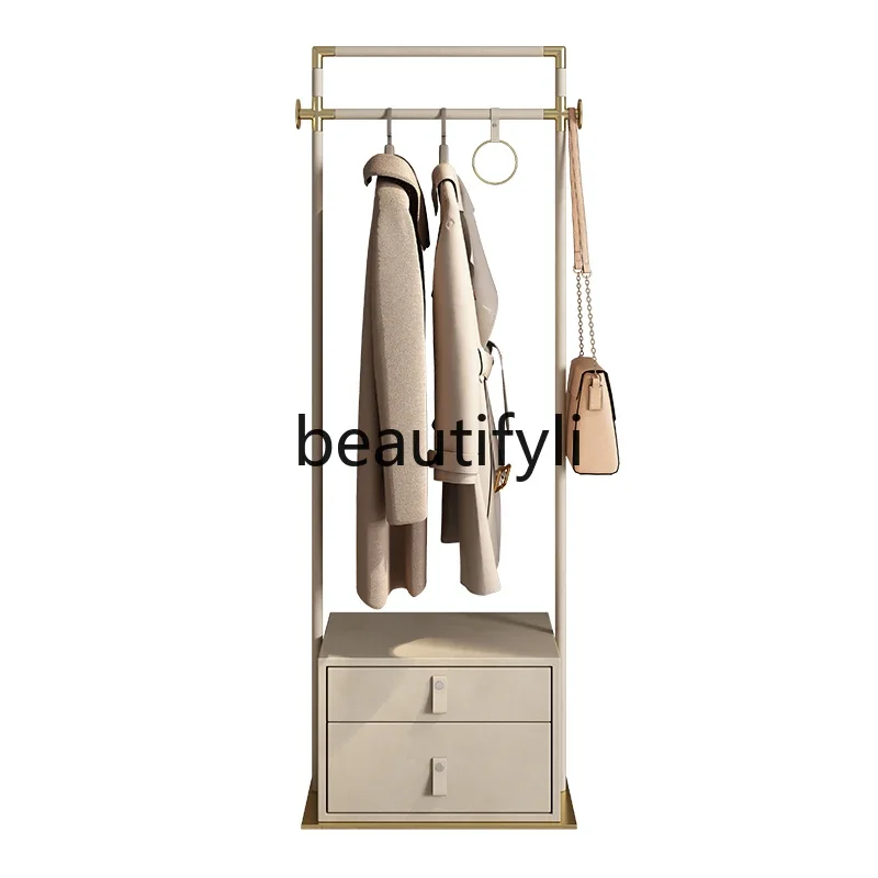 D80 Italian minimalist floor hanger rack stainless steel designer light luxury coat rack
