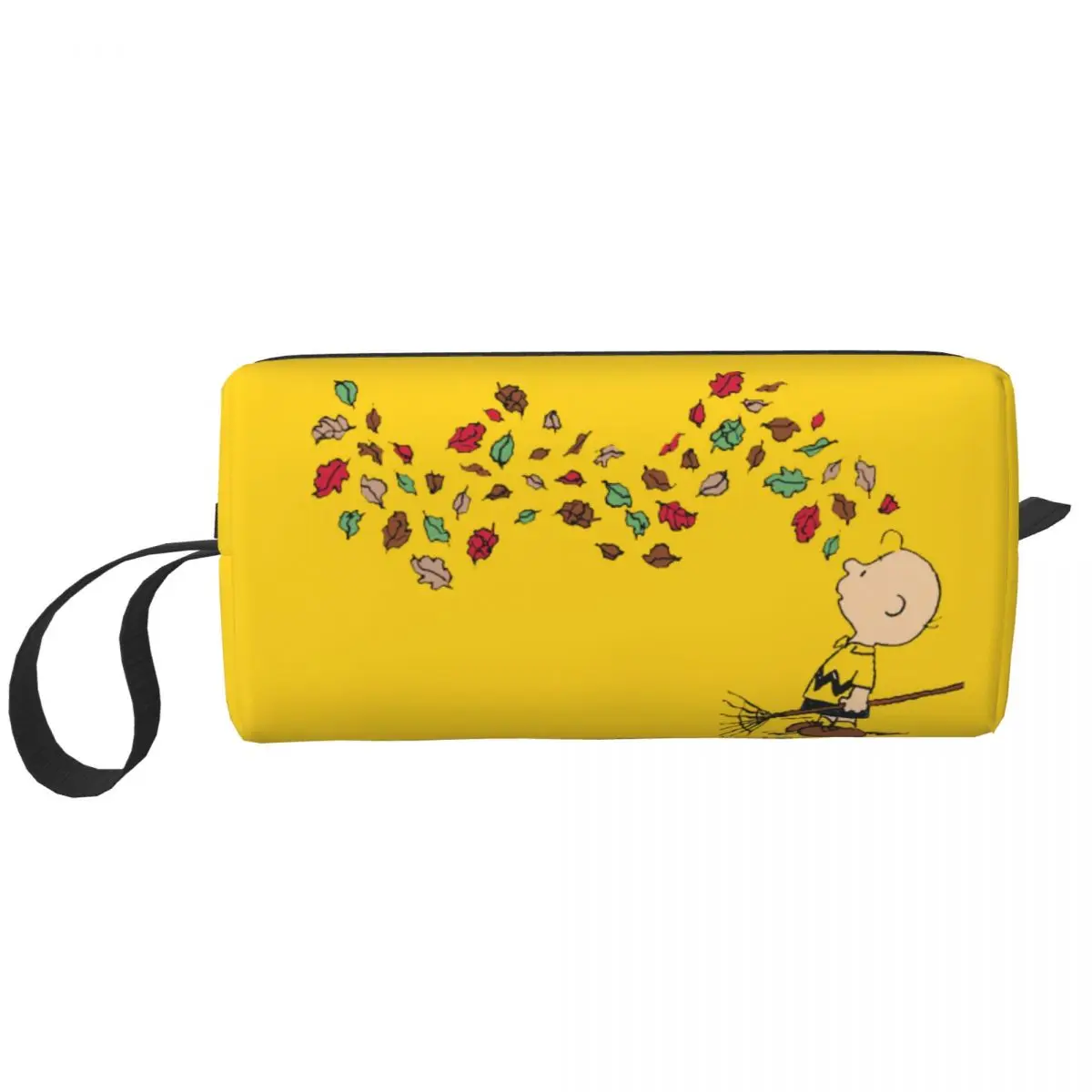 Custom Peanuts Charlie Brown Raking Leaves Cosmetic Bag Women Fashion Big Capacity Makeup Case Beauty Storage Toiletry Bags