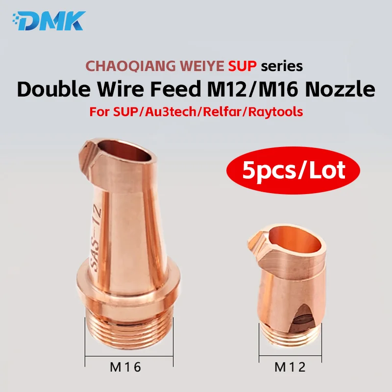 

5pcs/Lot Laser Welding Double Wire Feed Nozzle M16 M12 SUP Series Handheld Laser Weld Guide Wire Nozzles For CQWY Relfar Au3tech