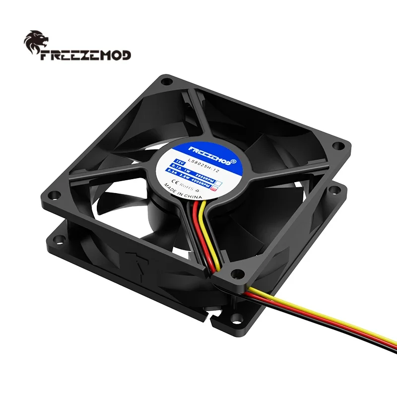

FREEZEMOD Industrial water cooling fan 8cm double ball 12-24V voltage speed 4000 RPM. LS8025H
