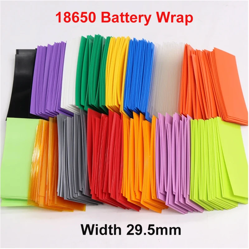 

20/100/500pcs 18650 PVC Heat Shrink Wrap Pre-cut Insulated Wrapping Sleeving Shrinkable Heat-shrink Tubing Battery Film Case