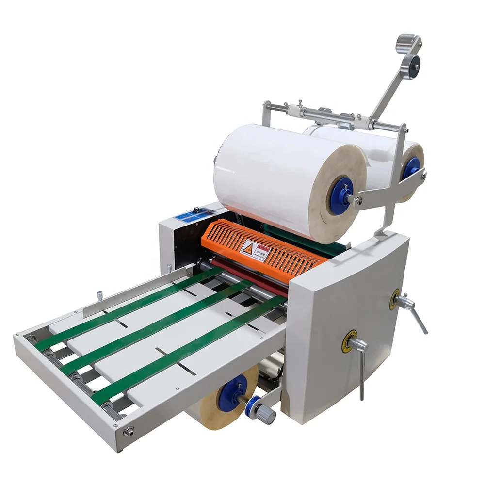 QK3800 Desktop A3 Paper Double Side Hot And Cold Roll Laminator Oil Heating Laminating Machine
