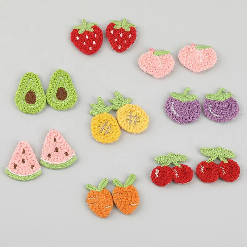 20 Stück wasserlösliche Stickapplikationen mit Fruchtmotiven zum Aufnähen auf Kleidung, Hüte, als Aufnäher, für Kopfschmuck und Haarspangen. – Detail 4