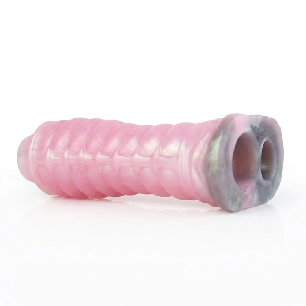 YOCY Penis Sleeve For Delay Ejaculating Open-tip Penis Sheath Male Penis Massage Sleeve Adult Sex Toys Liquid Silicone Sleeve