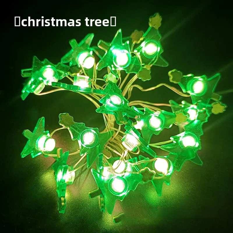 LED Copper Wire String Lights with Christmas Shapes – Multi-Pattern Decorative Lights for Parties, Holidays, and Rooms