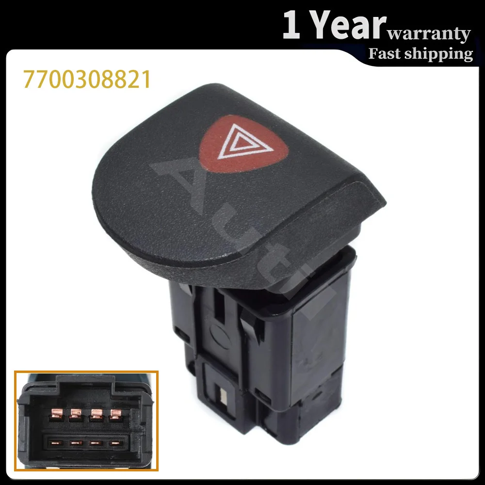 Para Renault Kangoo Express 1997 1998 1999 2000-2010 interruptor de luz de advertencia de peligro botón de Control 7700308821 accesorios de coche