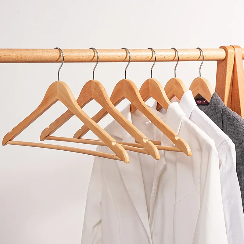 

10 pieces of solid wood hangers for home use, wooden clothes hangers for shirts, outerwear hangers for wardrobes, clothes hanger