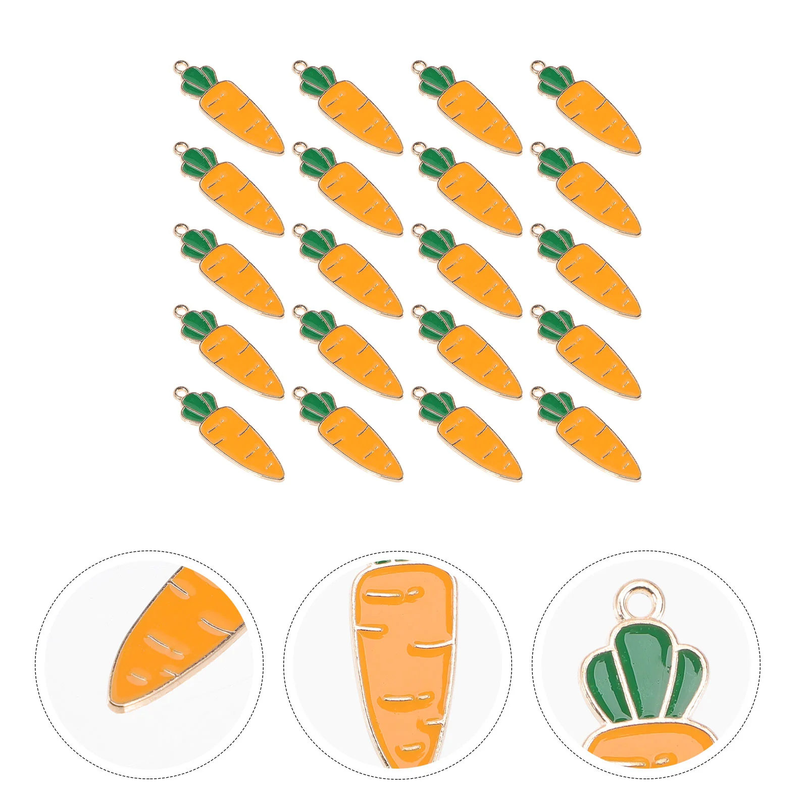 

20 Pcs Carrot Pendant Hanging Ornaments Charms for Bracelets Jewelry Making Kit Adults Metal Easter Earring Supplies