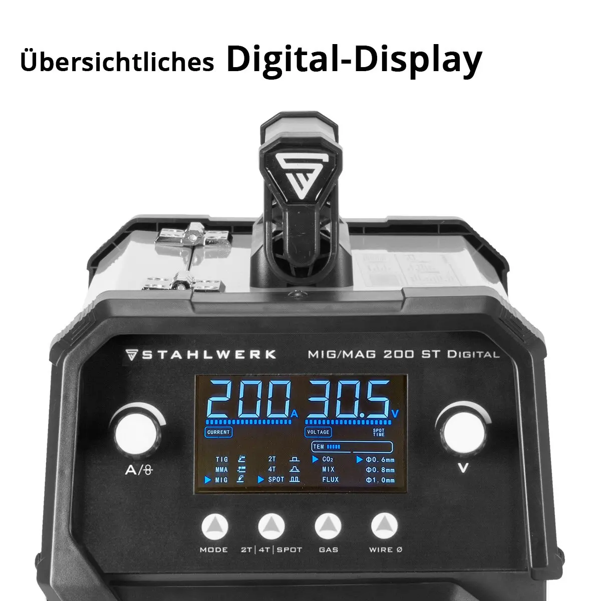 Stahlwerk MIG200A Gasless Flux Cored Wire Welder 220v Digital Laser MMA TIG Welding Machine 4 in 1 NO Gas Machine
