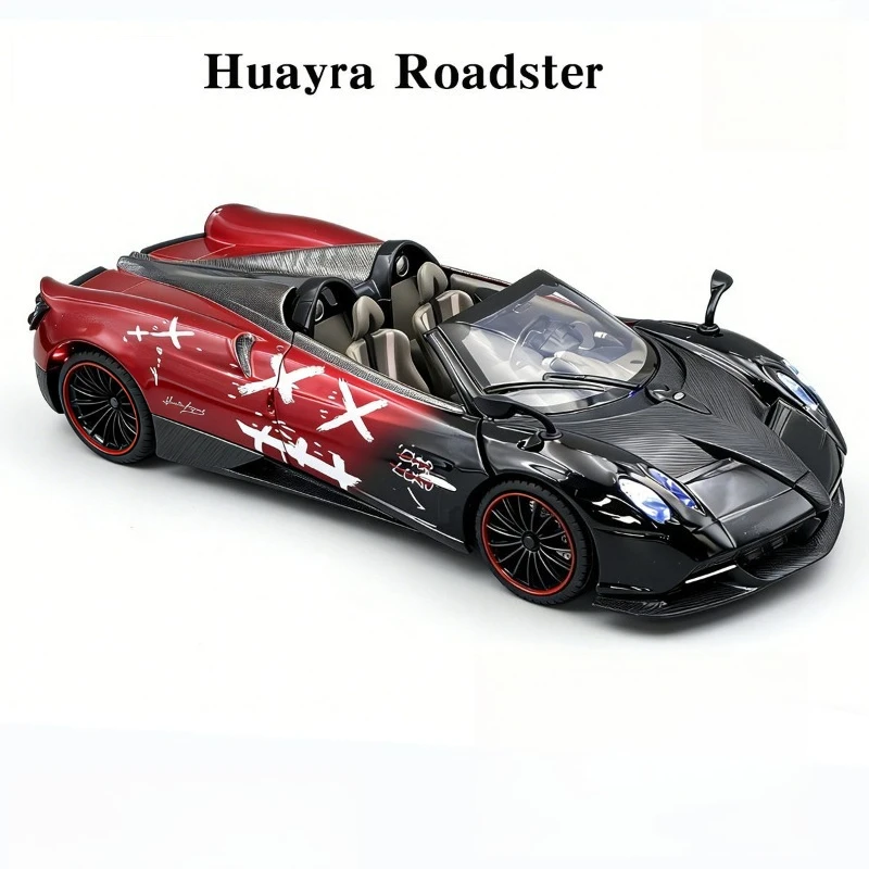

Масштабная модель спортивного автомобиля Huayra Roadster 1:24 из сплава, со звуком и светом, классический коллекционный предмет, подарок на день рождения