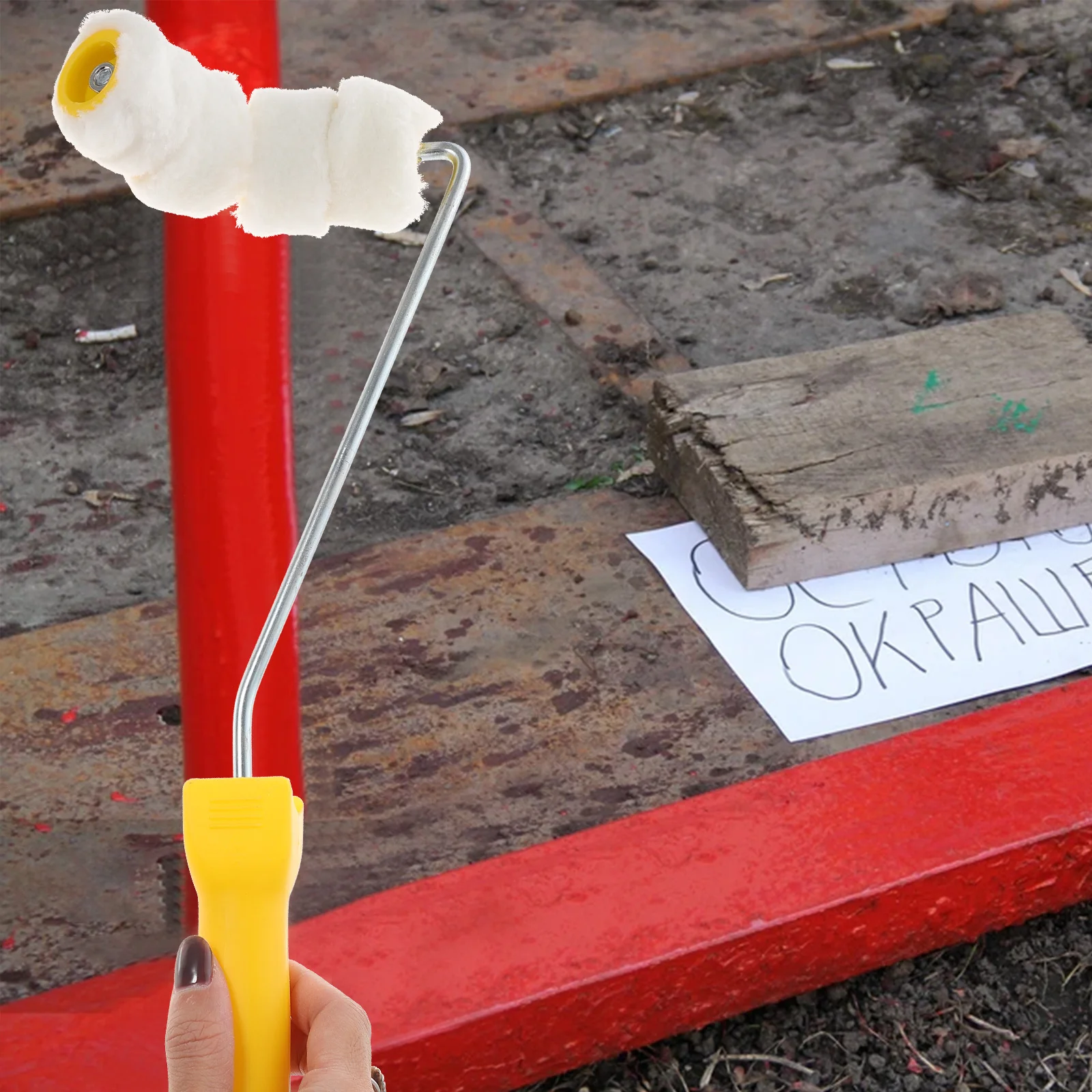 

4-колесный прочный малярный валик, кисть, валик для труб, инструмент для окраски стен, кисть для рисования, легкий, простой в использовании инструмент для окраски стен