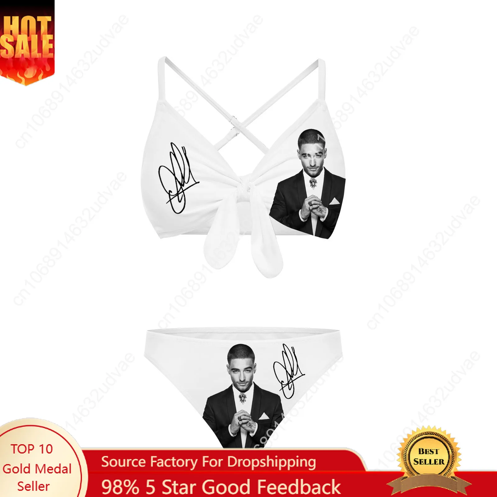 Maluma Bathing Suits Cross Strap Suspenders Swimsuits Womens Personalized Bikini Pool Party Swimwear Customized Beachwear