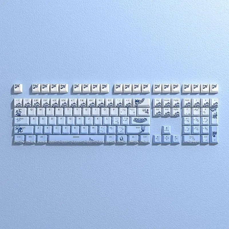 31BA Porcelain Keycap Set Double Shot Backlit Compatiblewith 61 104 108 Keyboards