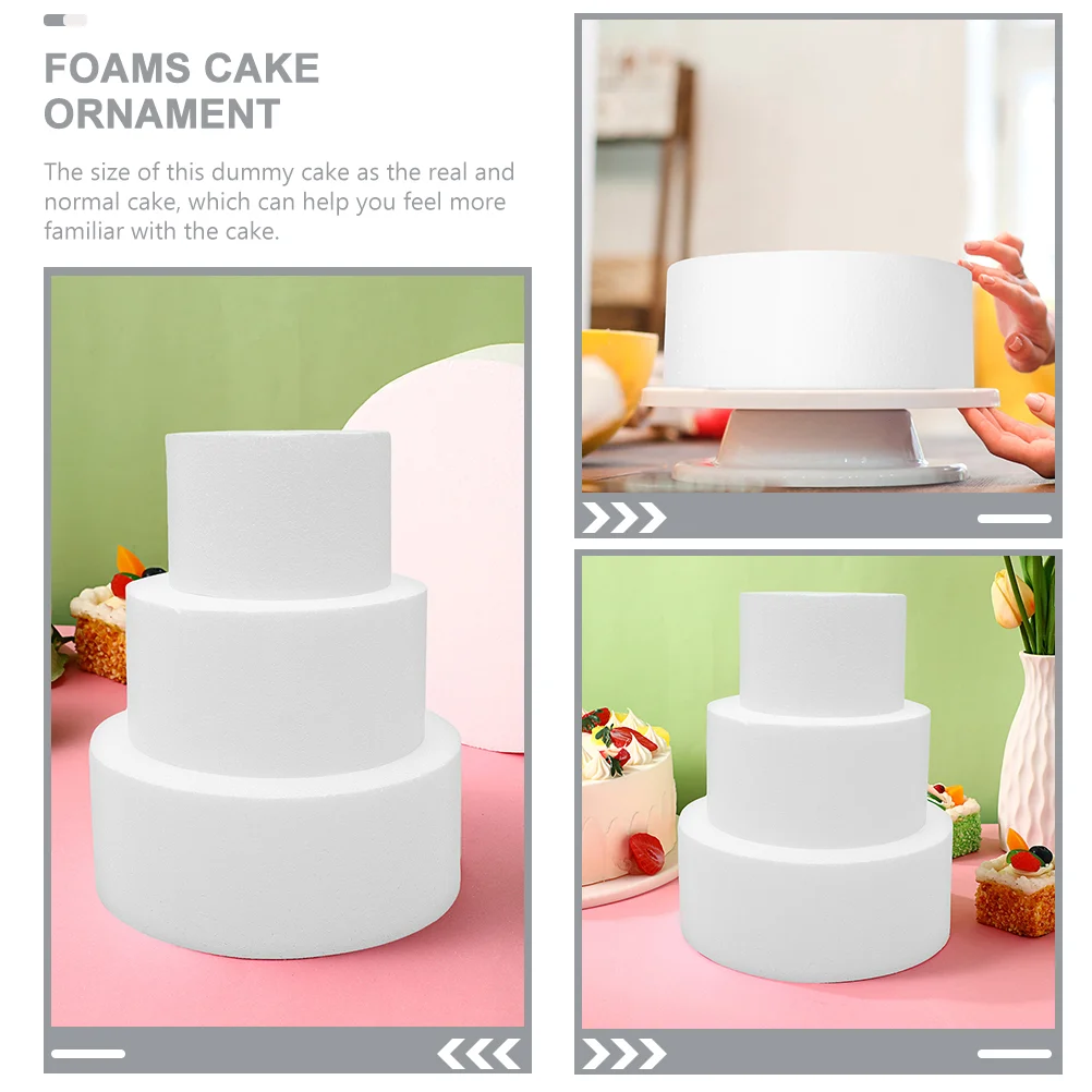 Foam Cake Set Tier Decorating Faux Sizes Wedding Cakes Polystyrene Practicing Display