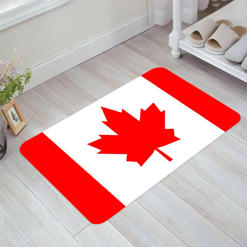 

Canada Flag Floor Mat Balcony Kitchen Rug Carpet Entrance of House Living Room Carpets Rugs Home Foot Doormat Door Mats Bathroom